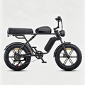 Czarny-Rower elektryczny w stylu motocykla M1